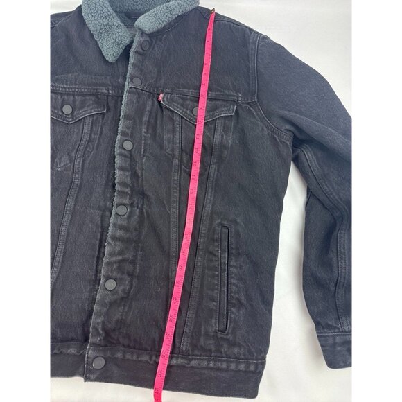 Levi’s Men’s Sz XL Sherpa Denim Trucker Jacket Black Duvall 16365-0054 - Picture 7 of 8